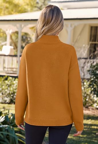 Image of MEROKEETY Women's Turtleneck Long Sleeve Sweater 2025 Fall Cozy Knit Loose Casual Trendy Pullover Tops Winter Clothes