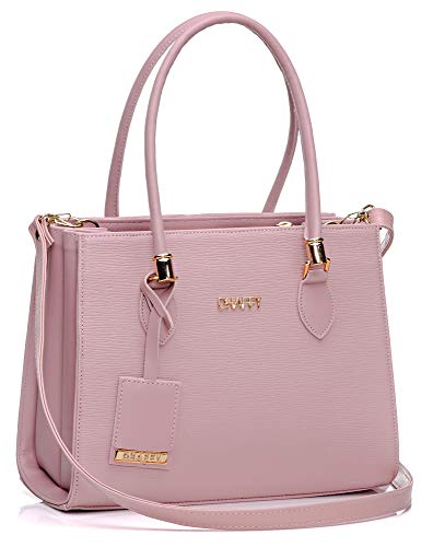 Bolsa Feminina Dhaffy Rosa, Divisórias, Alça de Mão e Transversal cor:rosa;tamanho:G