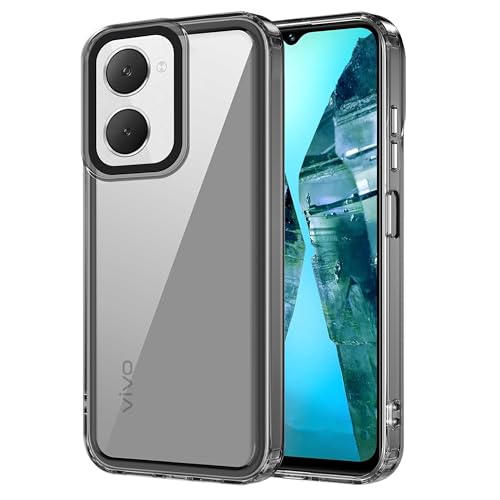 Image of amazon basics Back Case Cover for Vivo Y18e | Compatible for Vivo Y18e Back Cover | Case Cover with Camera Protection | (TPU + PC | Translucent Black)