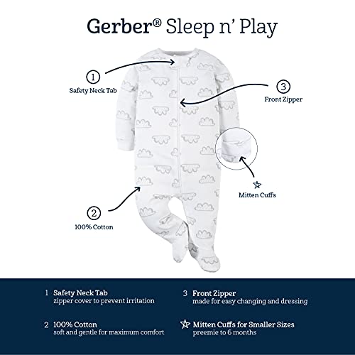 Image of Gerber Baby Boys' 4 Pack Sleep 'N Play Footie