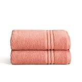 BOHEME | Juego de 2 Toallas de Lavabo Premium 700 g/m² | Coral | 50x100 cm | 100% Algodón Suave y Absorbente| Secado Rápido | Lavables a Máquina | Uso Diario
