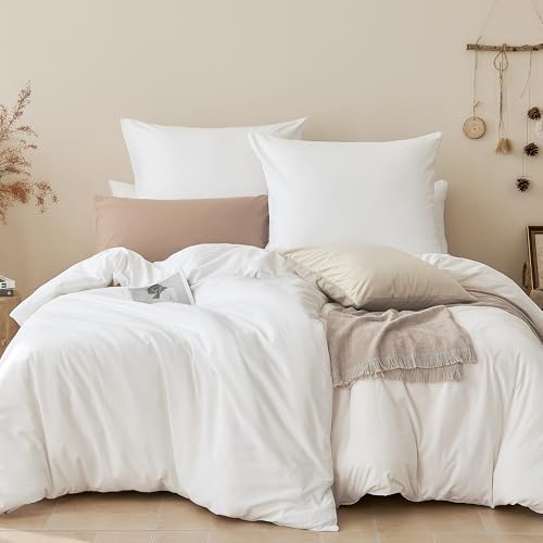 JELLYMONI Bettwäsche 135x200 Baumwolle 4-Teilig Bettwäsche-Sets Weiß...