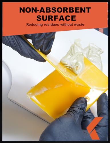 Image of KREFINISH Body Filler Spreaders (Pack of 100) - 6 inch Yellow Reusable Plastic Spreader for Automotive Fillers, Putties, Glazes, Caulks and Paint