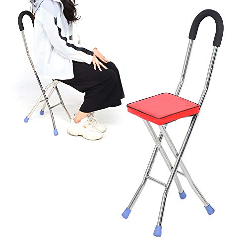 Sedile pieghevole in canna, sgabello a quattro