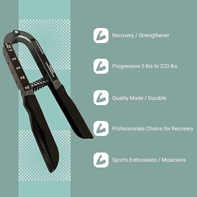 Stovall Adjustable Grip Strength Trainer | Professional Physical Therapy Hand Grip Exerciser | Rehab Hand Exerciser with Resistance from 5 to 150 lbs, Made In The USA