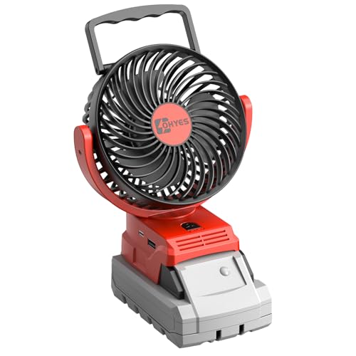 Jobsite Fan Fit For Milwaukee M18 Battery Brushless Motor with USB A+C Fast Charging for Camping...