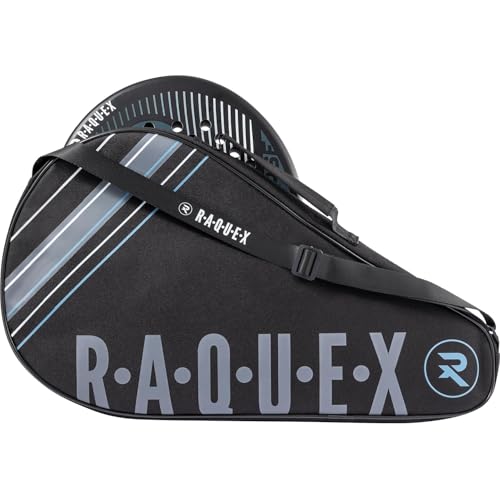 Raquex Enigma Padel Racket Cover Bag for 1 Racquet - Black - for Men & Women - Carry Handle + Adjustable Shoulder Strap