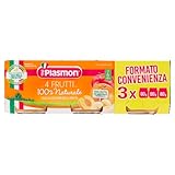 Fuente de vitamina c Plasmon Homogeneizado, 4 frutas, 3 x 80 g