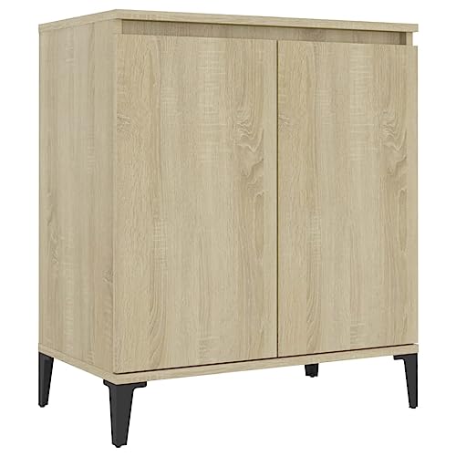 vidaXL Buffet, Armoire avec 2 Portes, Meuble de Rangement, Organisateur de Salle de Séjour Salon, Industriel, Chêne Sonoma Bois d'Ingénierie