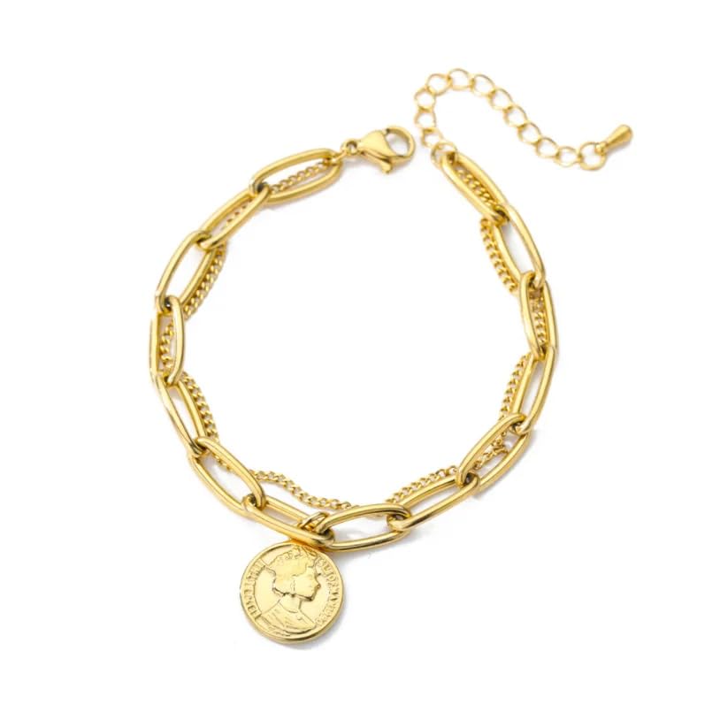 Purple Secret Victorian Coin Charm Bracelet For Women, Gold Plated Chain, Vintage Bracelet, Trendy Jewellery, Best Gift for Women, Birthday Gift (B0CYTC2D36) Amazon Price History, Amazon Price Tracker