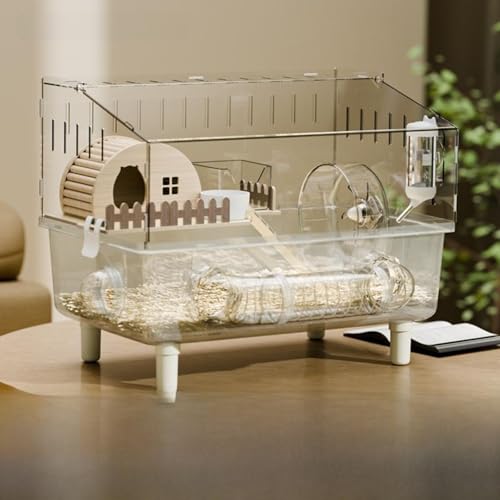 FashionCha Villa de Lujo acrílica para hámster, fácil Limpieza, Set Casa Huevo