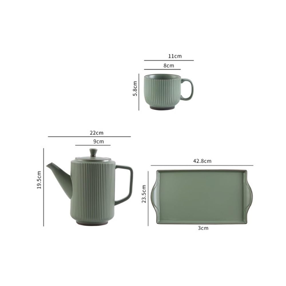 Ensemble pichet, Tasse à thé et Bouilloire en céramique pour Salon et Maison.
