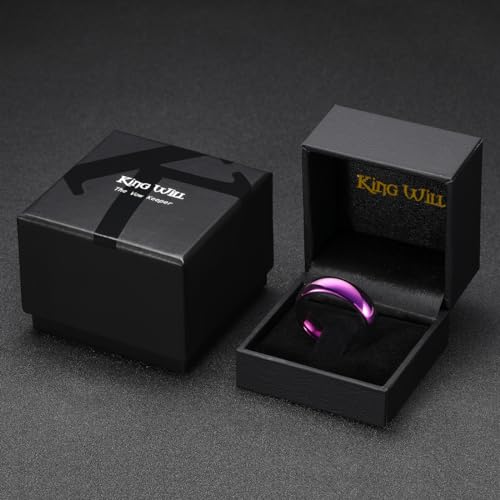 Image of King Will Men's Women's Tungsten Carbide Ring 24k Gold Plated Rose Gold Plated Domed Polished Finish Wedding Band