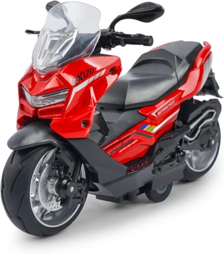 Image of FEXXA Police Motorcycle Toy - Pull Back Motorcycle Toys, Tiny Gift with Music Lighting, Latte Motorcycles Toy for Kids Boys Age 3-8 Year Old [NEW] (PALSAR RX120-RED)