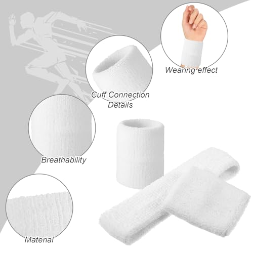 Image of Civaner 12 Pcs 80 90s Neon Sweatbands Soccer Baseball Headbands Wristband Set for Men Women Party Cotton Headbands Terry Cloth Athletic Sweat Bands for Tennis Football Gym Outdoor
