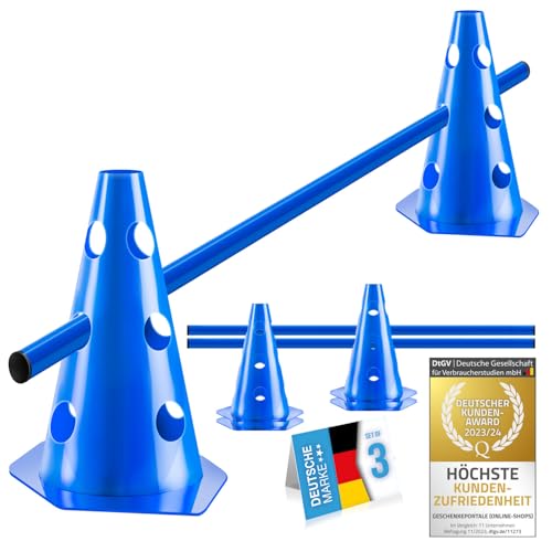 all Pets United® Steckhürden Set für Hunde; Agility Trainingszubehör für Hunde & Pferde; Hürdenset mit Stange & Hütchen für Tier & Fußballtraining; Wetterfest & Stabil (2 Sets)