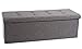Theo&Cleo Leinen Faltbarer Sitzbank,Sitztruhe,Sitzhocker Kinder mit stauraum,Sitzkasten Fußhocker für Büro Wohnzimmer Schlafzimmer,114 x 38 x 38cm(Grau)