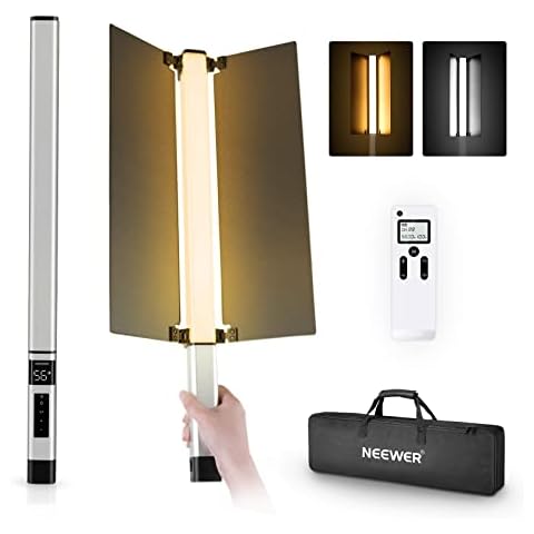 NEEWER CL124 PRO LED-Videolichtstab, zweifarbiger Lichtstab für Fotografie mit 7,4 V 3200 mAh Akku, Metall-Barndoor, 2,4G Fernsteuerung LCD-Display, 1500 Lux CRI97+ Cover