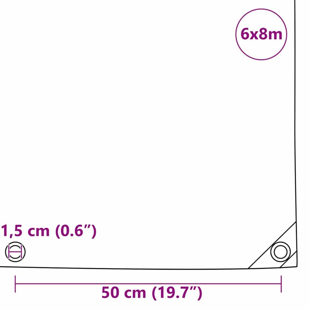 Telone 650 g/m² arancione con rivestimento in PVC, 6 x 8 m, impermeabile, antistrappo, con occhielli, resistente alle intemperie e ai raggi UV, per giardino, campeggio, auto, protezione per