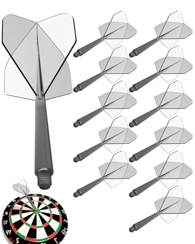 GAJUS 12pcs Ailettes de Fléchettes avec Tiges et Filetage 2BA - Accessoire Complet pour Fléchettes Souples en Un Seul Jeu