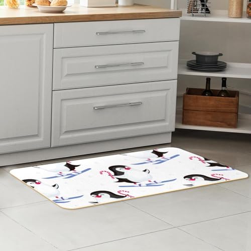 Alfombra de cocina lavable con estampado invernal para proteger tus suelos 7
