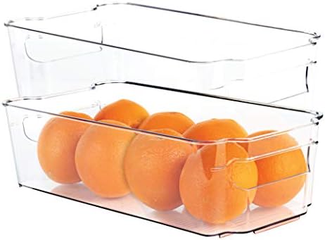 Homeries Fridge Organizer Storage Bins (Pack of 2) – Stackable Freezer & Refrigerator Organizer Container for Kitchen, Pantry, Drawer, Cabinets, Countertops – BPA Free – Multipurpose & Space Saving