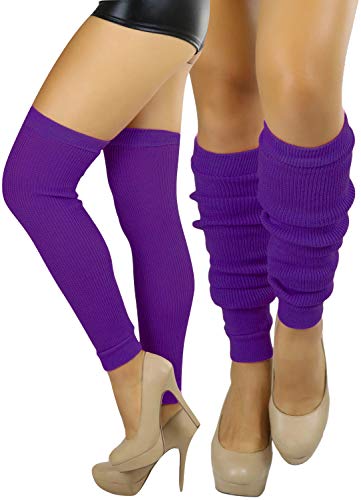 Image of ToBeInStyle Women's Long Over The Knee Leg Warmers Bright Thigh High