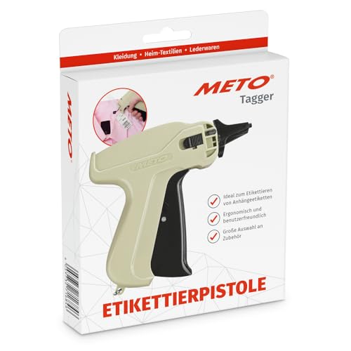 Pistolet d'étiquetage METO original pour textiles - Pistolet d'agrafage - Idéal pour vêtements, étiquettes de prix et étiquettes textiles - Prêt à...