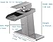 BWE Waterfall Bathroom Faucet Brushed Nickel for Sink 1 Hole Vanity Lavatory RV with Supply Hose Combo Parts Basin Commercial Single Handle Rustic Faucets Mixer Tap