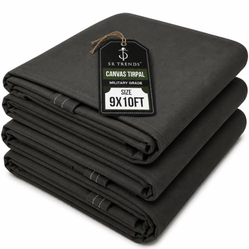 Image of 1200 GSM Extreme Power Canvas Tirpal - Industrial-Grade Waterproof Resistance Canvas Tarpaulin | Extra Thick, Tear-Proof & UV Shielded | Built for Heavy Commercial Use (Grey, 10 X 9 FT)