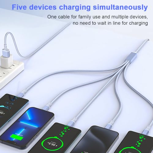 Image of Verilux PD 100W Type C Cable Fast Charging 3.9FT, 480Mbps Data Transmission C Type Charger Cable with Three C Connectors, USB to Lighting, USB to Micro A for iPhone 17 /16 /15 Galaxy S26 /S25 /S24
