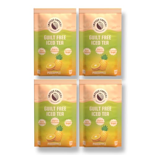 Image of Impulse Coffees Guilt Free Iced Tea Powder - Pineapple | Zero Refined Sugar | Low Calorie | Vitamin C & B-Complex | 20g X 20 Sachets | 400g