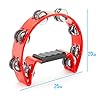 TIGER TAM14-RD Half-Moon Tambourine - Sixteen Pairs of Jingles - Red #4