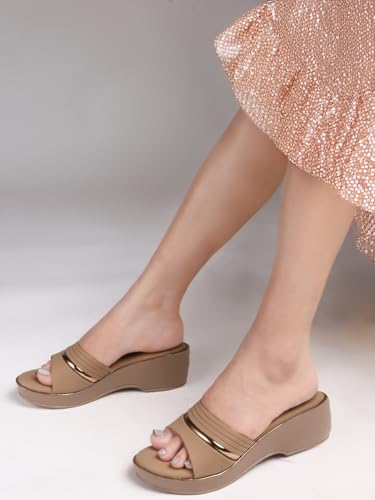 Image of Chinraag Women's Embellished Toe-Ring Comfort Flats | Stylish Casual Slip-On Sandals for Women (CR-388-P)