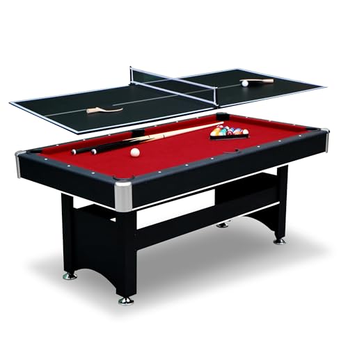 Hathaway Spartan 6' Pool Table, 72" L x 38" W x 31" H, Black