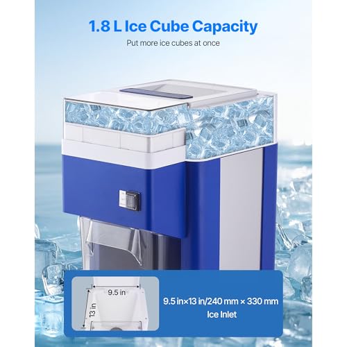 Image of VEVOR Commercial Ice Shaver Crusher, 265lbs Per Hour Electric Snow Cone Maker with 4.4lbs Ice Box, 650W Tabletop Shaved Ice Machine for Parties Events Snack Bar, Home and Commercial Use