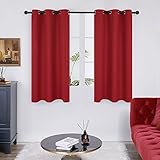 Deconovo Blackout Curtain Room Darkening Thermal Insulated Curtains Grommet Window Curtain for Bedroom Red 38 x 54 Inch 2 Panels