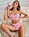 Avidlove Sexy Lingerie Set for Women Lace Bra and Panty Sets 2 Piece Outfit Underwear Pink