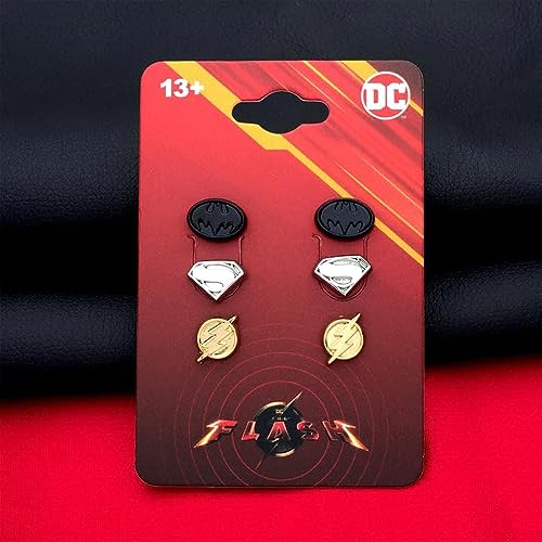 DC Comics The Flash, Batman and Super Girl Logo Earrings Set4