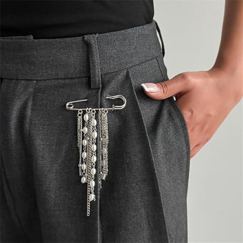 Broche de cadena y borlas de metal para decoración de ropa 5