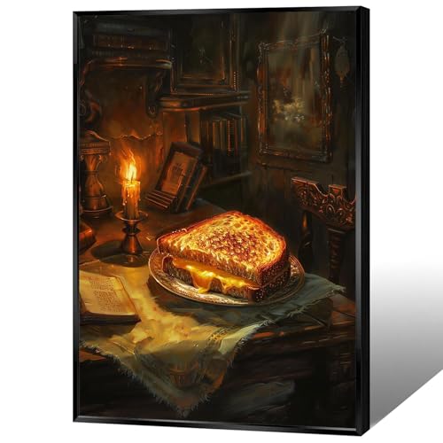 Funny Sandwich Grilled Cheese Food Canvas Posters Vintage Desk Candle