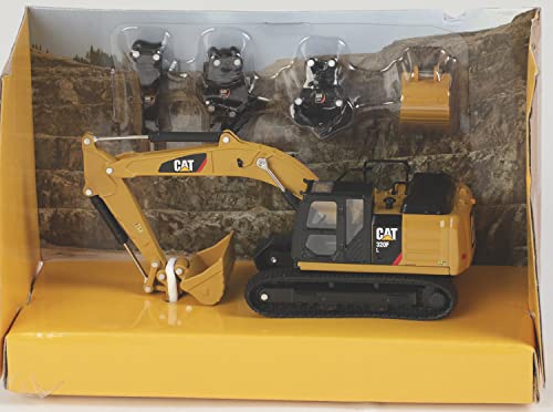 Modelo CAT 320FL Excavadora Hidráulica con 5 Accesorios 1:64 miniatura 2
