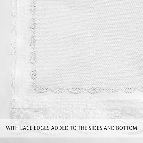 Image of XiDi White Curtains 96 Inches Long for Girls Bedroom Living Room Darkening Privacy Double Layer Curtains with Sheer Overlay for Kids Toddler Princess Nursery Room Decor Grommet Window Drapes W52 X L96