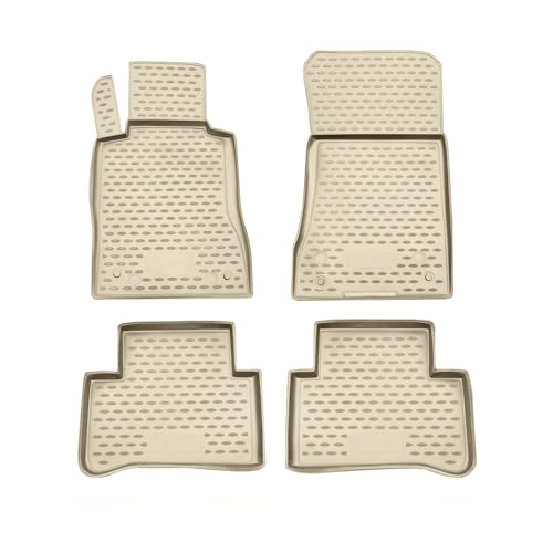 Fußmatten Gummimatten kompatibel mit Mercedes CLS Klasse C219 2004-2010 OMAC Gummi Beige