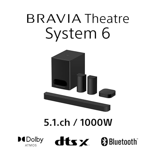 Sony BRAVIA Theatre System 6 – 5.1ch surround sound, 1000W, Soundbar, rear speakers & subwoofer included, Dolby Atmos, DTS:X, AI Voice Zoom 3, Bluetooth, DSEE, Multi Stereo Party Mode, Easy control - Image 3