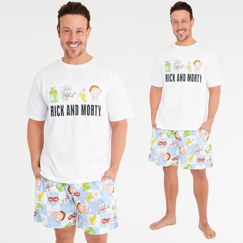 Image of Get Trend Rick and Morty Mens Pajamas Set 100% Cotton Summer PJs Comfy 2 Piece Lounge Set Summer Pajama Set Gifts for Men