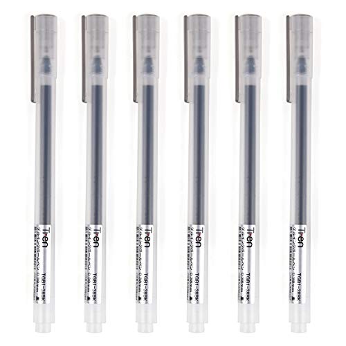 Stylo à bille encre gel noir 0.38 mm Tren pour écriture fine lot de 6