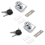MY MIRONEY 2-Pack Showcase Lock Zinc Alloy Glass Display Cabinet Jewelry Lock Double Glass Door Lock...