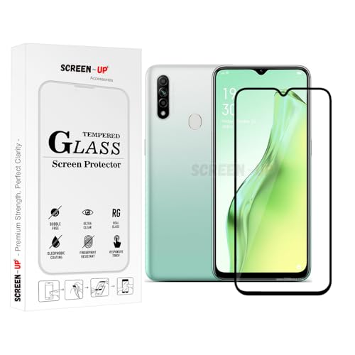 Image of ScreenUp Tempered Glass For Oppo A31 - Ultra Clear, 9H Scratch Resistant, Full Coverage, Easy Install Screen Protector
