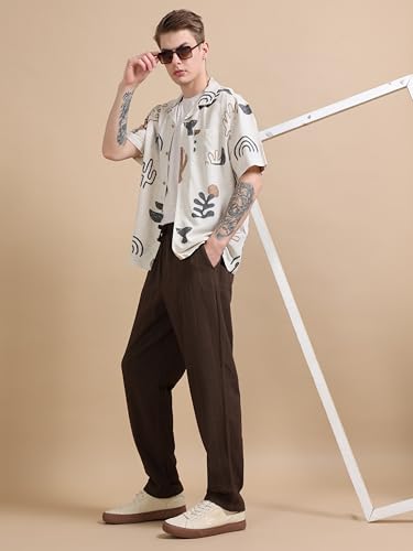 Image of StitchX Men's Airport Look Textured Seersucker Cotton Jogger Trousers S-4XL